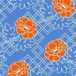 Large Floral Trellis | Empire Blue
