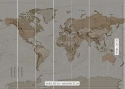 Mural | Earth Map - Sepia Tones -Home Wallpaper 19813 2