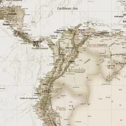 Mural | Earth Map - Sepia Tones -Home Wallpaper 19813 7