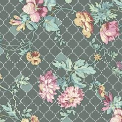 Komar Mural | Embellish | Green Floral Trellis -Home Wallpaper 43576 5