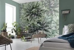 Komar Mural | Emerald Green Flowers