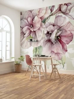 Komar Mural | La Flor | Large Pink Flowers