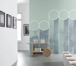 Spots | Spa Blue Circular Mural