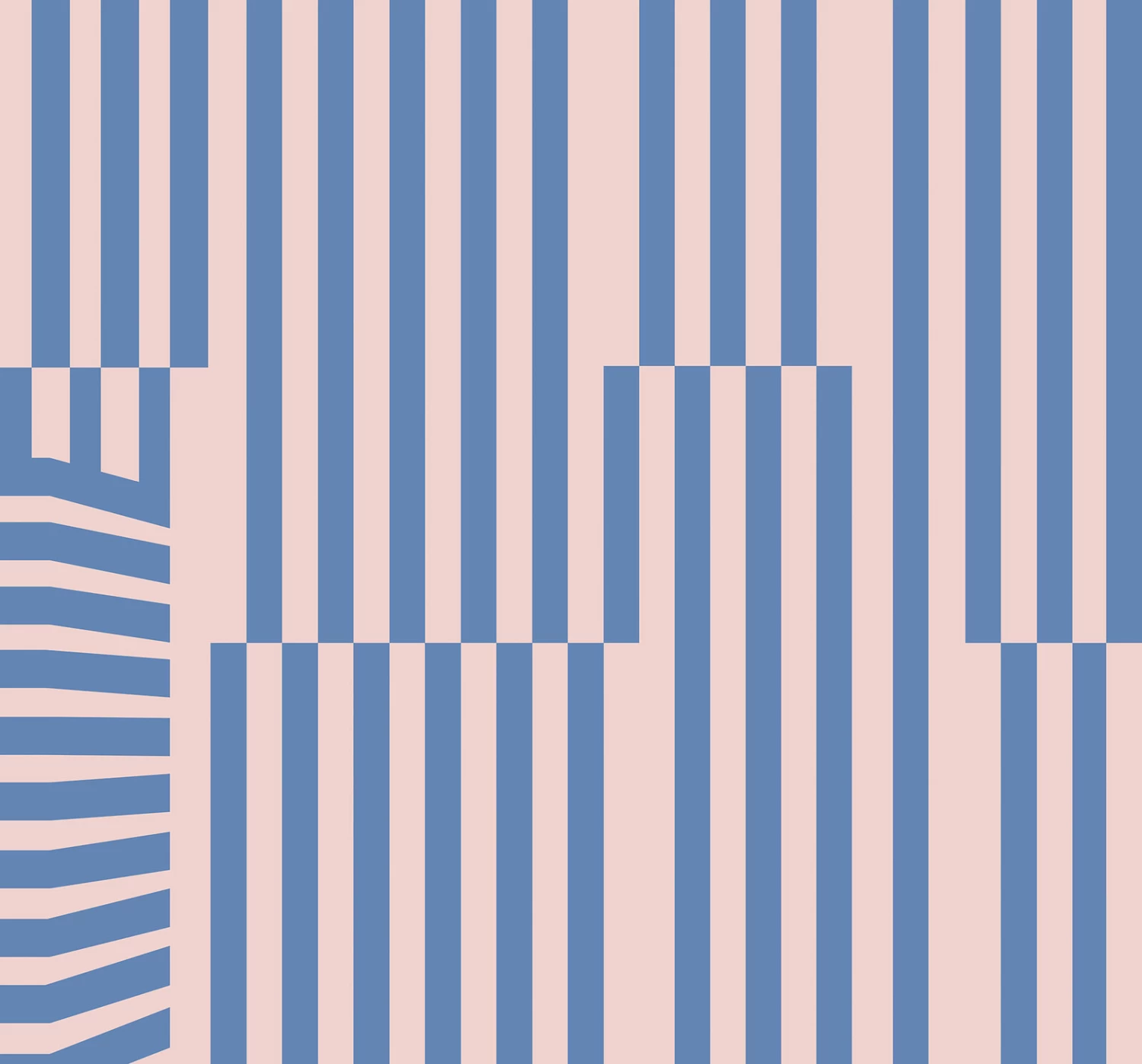 Plural | Blue Abstract Stripe Mural 2 Plural | Blue Abstract Stripe Mural - Image 2
