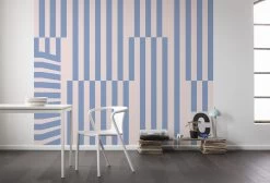 Plural | Blue Abstract Stripe Mural