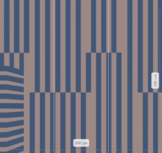 Plural | Blue Abstract Stripe Mural 4 Plural | Blue Abstract Stripe Mural - Image 4