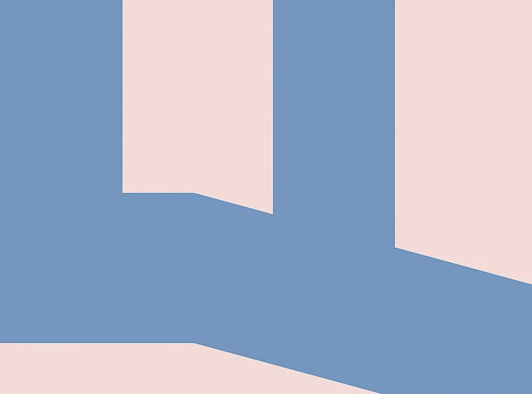 Plural | Blue Abstract Stripe Mural 7 Plural | Blue Abstract Stripe Mural - Image 7