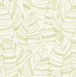 Linework Leaves | Subtle Tropics Wallpaper