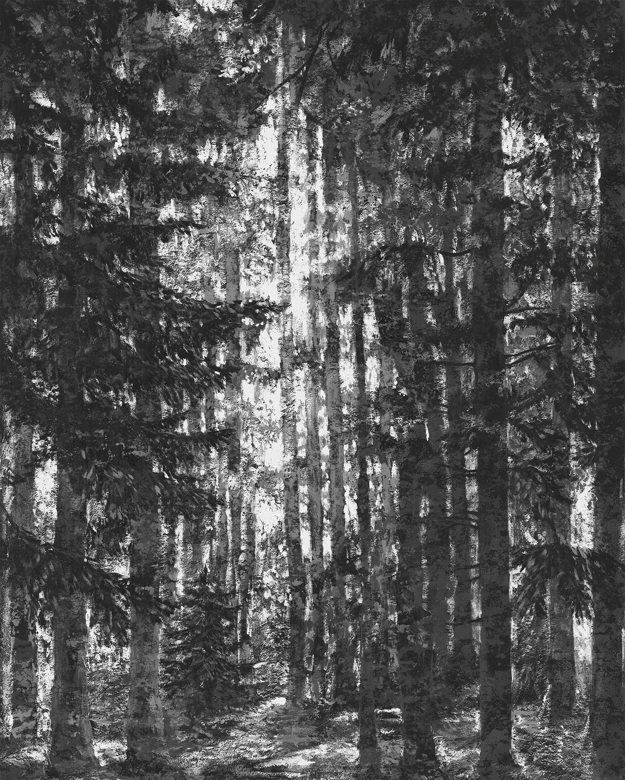 Lustres Lapland | Charcoal Forest Mural 2 Lustres Lapland | Charcoal Forest Mural - Image 2