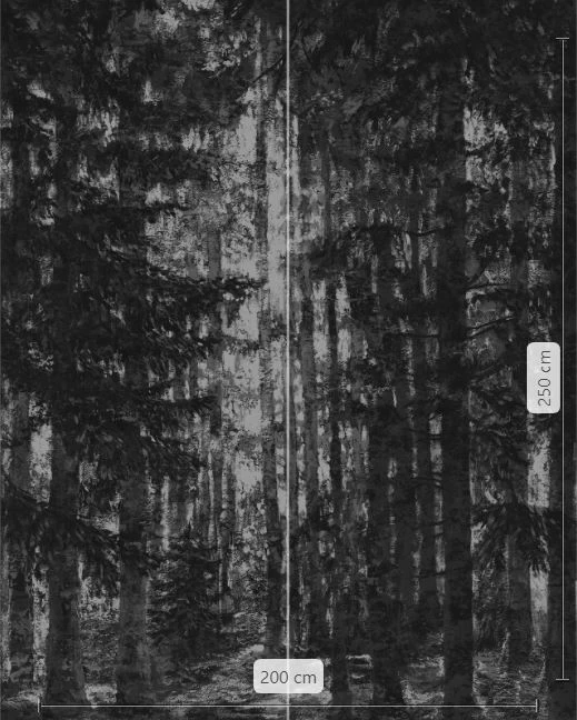 Lustres Lapland | Charcoal Forest Mural 4 Lustres Lapland | Charcoal Forest Mural - Image 4