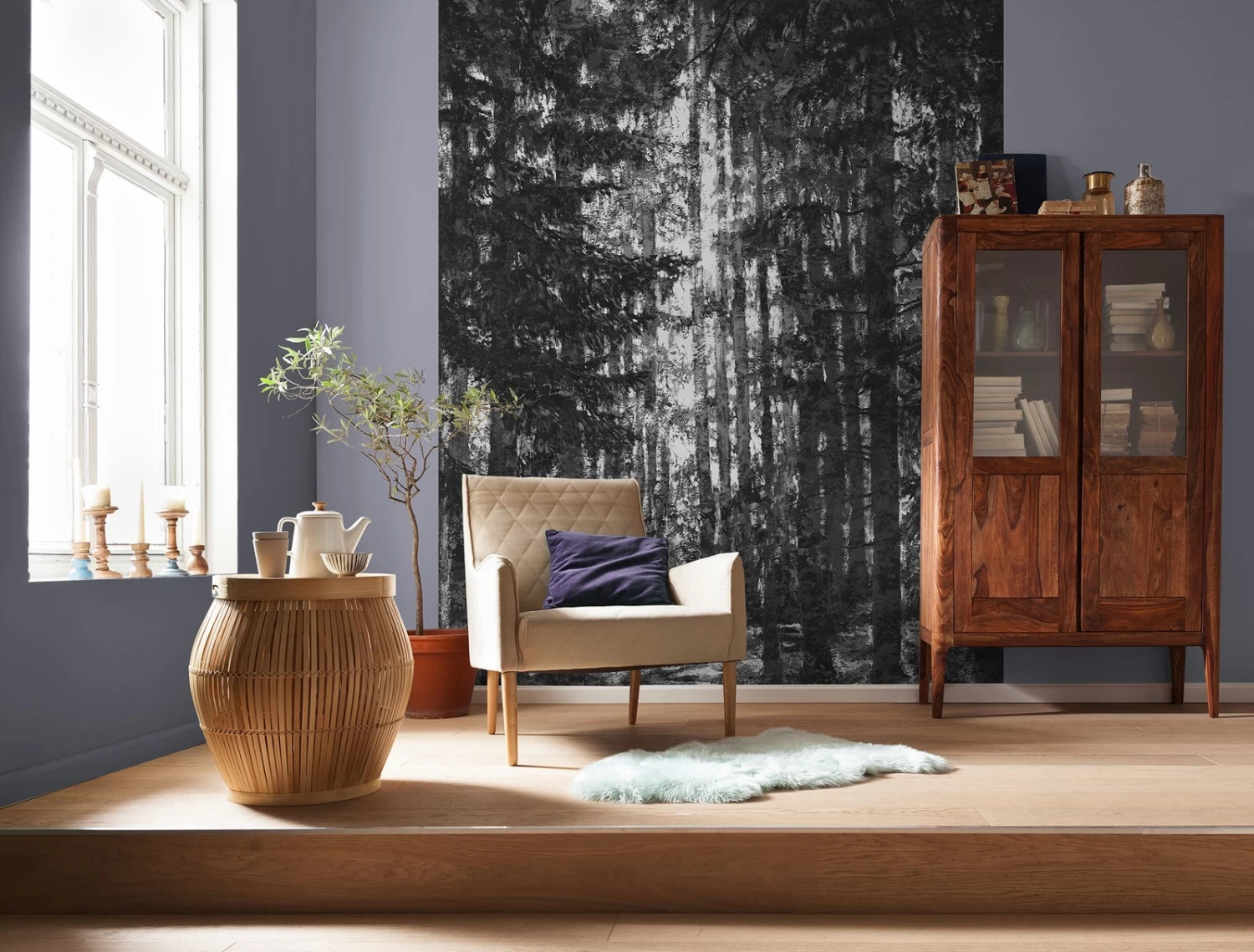 Lustres Lapland | Charcoal Forest Mural 1 Lustres Lapland | Charcoal Forest Mural