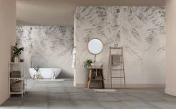 Illuminating Ivy | Grey Leaf Stamp Mural