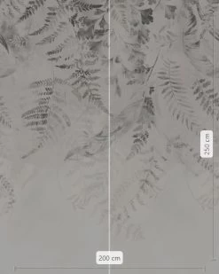 Illuminating Ivy | Grey Leaf Stamp Mural 11 Illuminating Ivy | Grey Leaf Stamp Mural -Home Wallpaper IF2 016 3