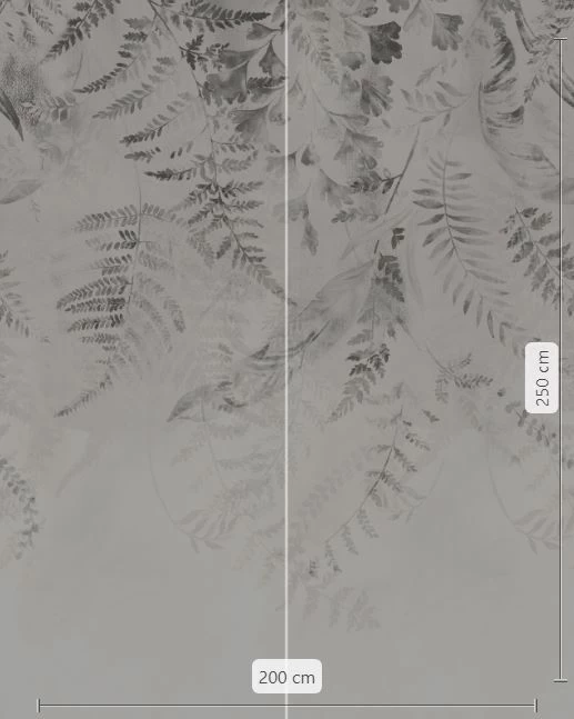 Illuminating Ivy | Grey Leaf Stamp Mural 4 Illuminating Ivy | Grey Leaf Stamp Mural - Image 4