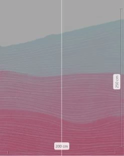 Strawberry Streets | Pink Gradient Stripe Mural -Home Wallpaper IF2 021 3