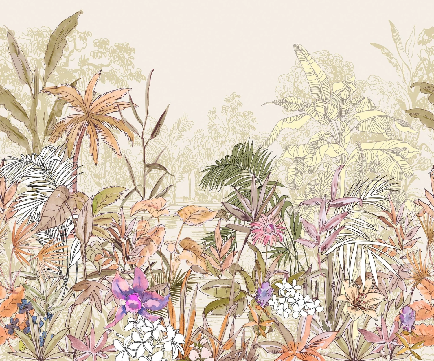 Humided Heat | Jungle Landscape Mural 1 Humided Heat | Jungle Landscape Mural