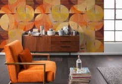 Seventies Swing | Orange Geometrics Mural