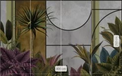 Timeless Temple | Geo Jungle Mural -Home Wallpaper IF4 057 3