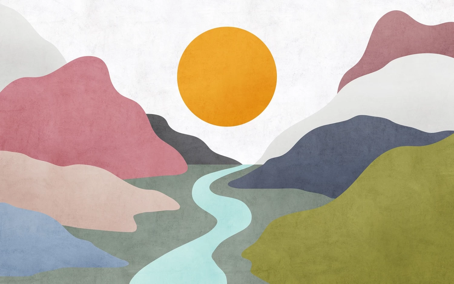 Velvety Valley | Bright Mountains Mural 2 Velvety Valley | Bright Mountains Mural - Image 2