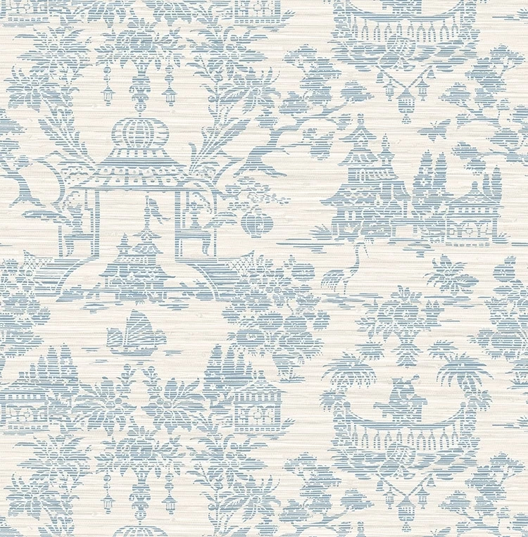Chinoiserie | Toile Weave Wallpaper 2 Chinoiserie | Toile Weave Wallpaper - Image 2