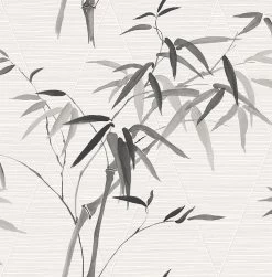 Bamboo Breeze | Oriental Leaf Wallpaper