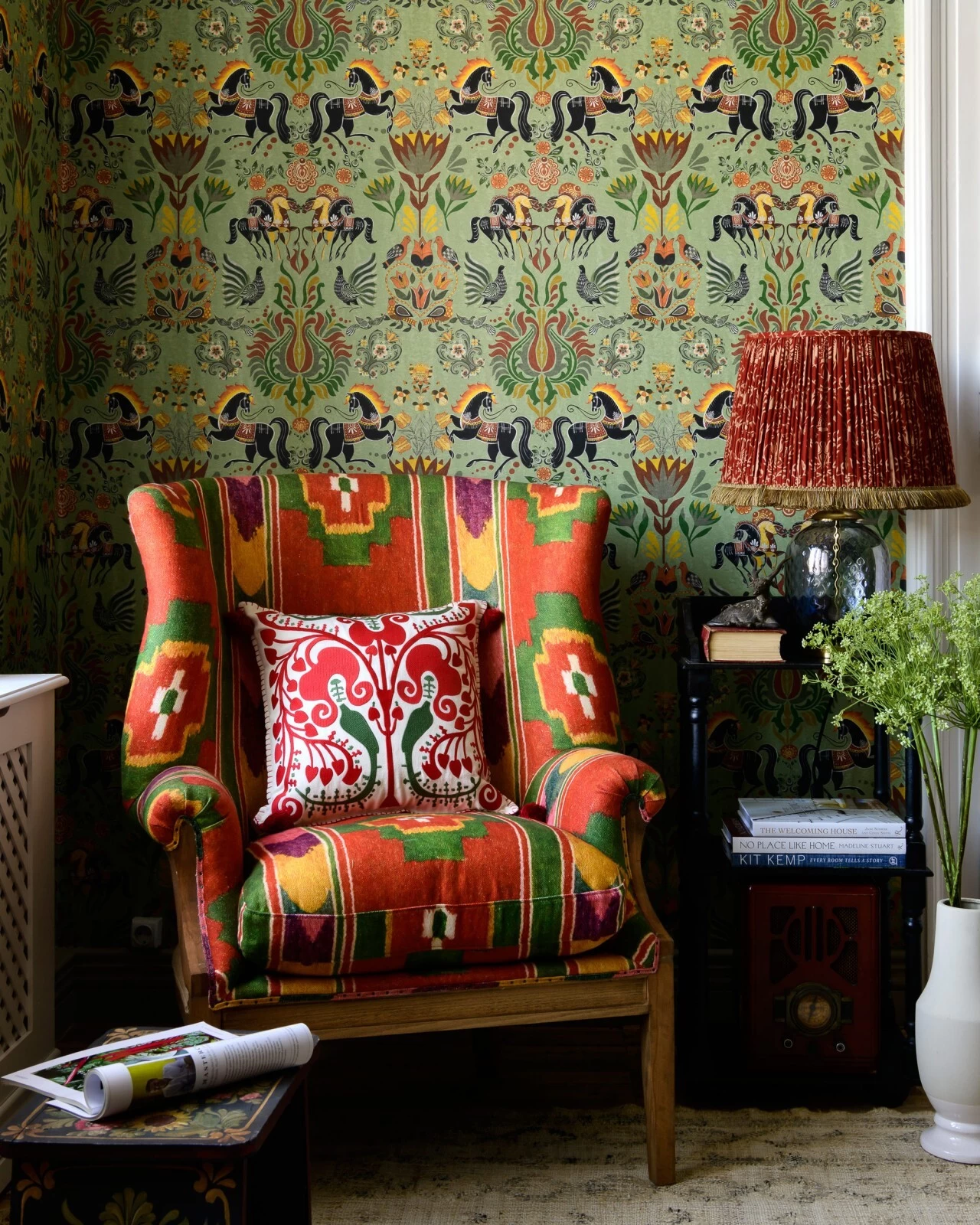 Folk Parade | Heritage Damask Wallpaper 3 Folk Parade | Heritage Damask Wallpaper - Image 3